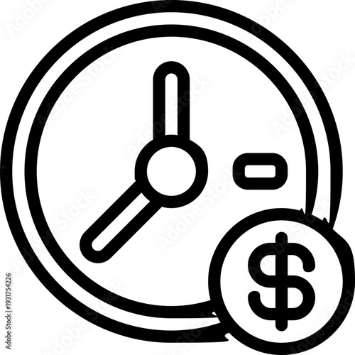 time work line icon. Clean and minimalist vector icon for websites, mobile apps, presentations, and logos. Fully scalable and customizable for any project.