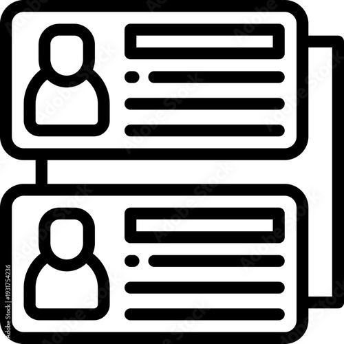 profile line icon. Clean and minimalist vector icon for websites, mobile apps, presentations, and logos. Fully scalable and customizable for any project.