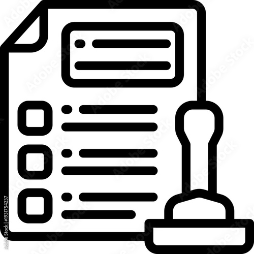 approve line icon. Clean and minimalist vector icon for websites, mobile apps, presentations, and logos. Fully scalable and customizable for any project.