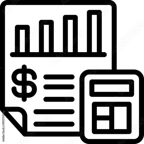 accounting line icon. Clean and minimalist vector icon for websites, mobile apps, presentations, and logos. Fully scalable and customizable for any project.