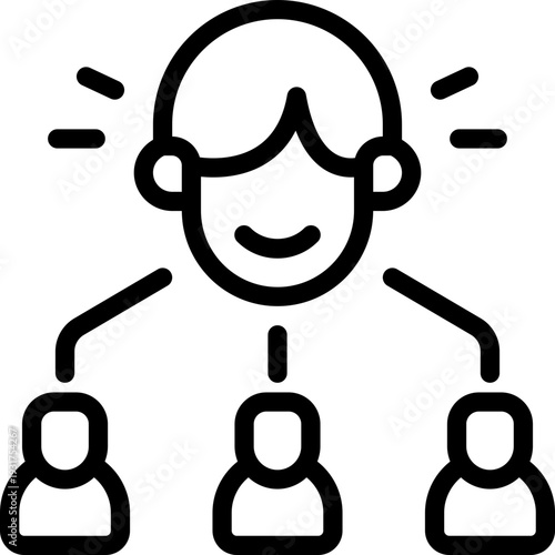 coworker line icon. Clean and minimalist vector icon for websites, mobile apps, presentations, and logos. Fully scalable and customizable for any project.