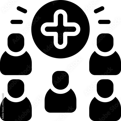 new employee glyph icon. Strong and solid vector icon for websites, mobile interfaces, presentations, and visual branding. High quality and easy to edit.