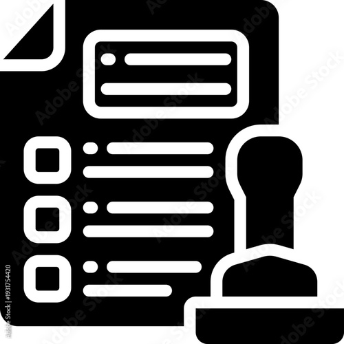 approve glyph icon. Strong and solid vector icon for websites, mobile interfaces, presentations, and visual branding. High quality and easy to edit.