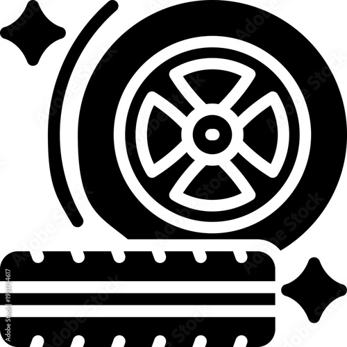 wheel glyph icon. strong and solid vector icon for websites, mobile interfaces, presentations, and visual branding. high quality and easy to edit.