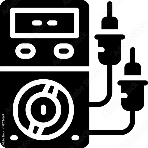 voltmeter glyph icon. strong and solid vector icon for websites, mobile interfaces, presentations, and visual branding. high quality and easy to edit.