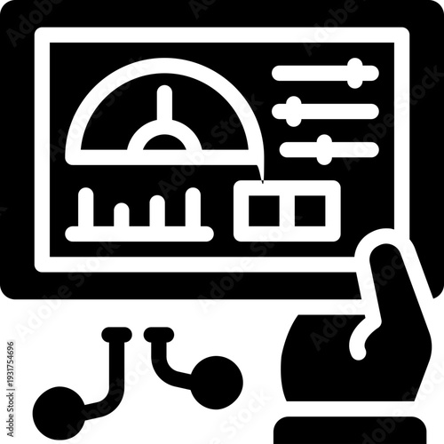 control panel glyph icon. strong and solid vector icon for websites, mobile interfaces, presentations, and visual branding. high quality and easy to edit.