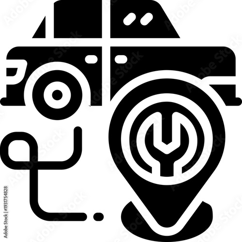 car repair glyph icon. strong and solid vector icon for websites, mobile interfaces, presentations, and visual branding. high quality and easy to edit.