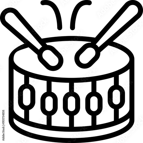 drum line icon. Clean and minimalist vector icon for websites, mobile apps, presentations, and logos. Fully scalable and customizable for any project.