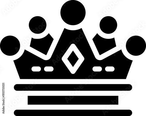 crown glyph icon. Strong and solid vector icon for websites, mobile interfaces, presentations, and visual branding. High quality and easy to edit.