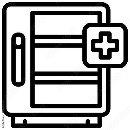 refrigerator line icon. Clean and minimalist vector icon for websites, mobile apps, presentations, and logos. Fully scalable and customizable for any project.