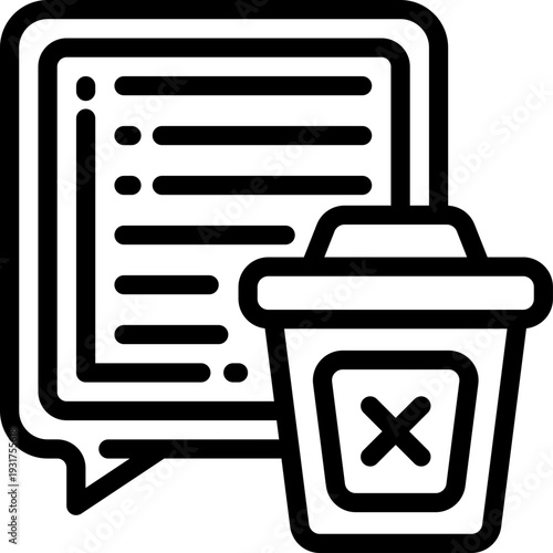 delete line icon. Clean and minimalist vector icon for websites, mobile apps, presentations, and logos. Fully scalable and customizable for any project.