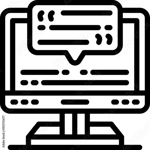 monitor line icon. Clean and minimalist vector icon for websites, mobile apps, presentations, and logos. Fully scalable and customizable for any project.