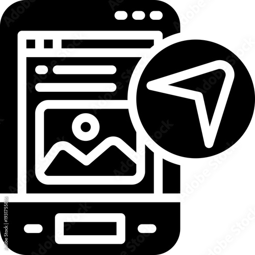 send image glyph icon. Strong and solid vector icon for websites, mobile interfaces, presentations, and visual branding. High quality and easy to edit.