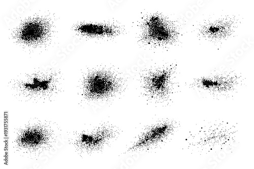 Wallpaper Mural Black ink splatter collection on white background. Torontodigital.ca