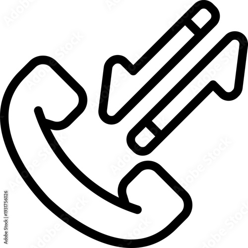 phone call line icon. Clean and minimalist vector icon for websites, mobile apps, presentations, and logos. Fully scalable and customizable for any project.