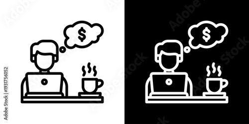 Gig Economy Icon Set Vector Collection Isolated In Black And White