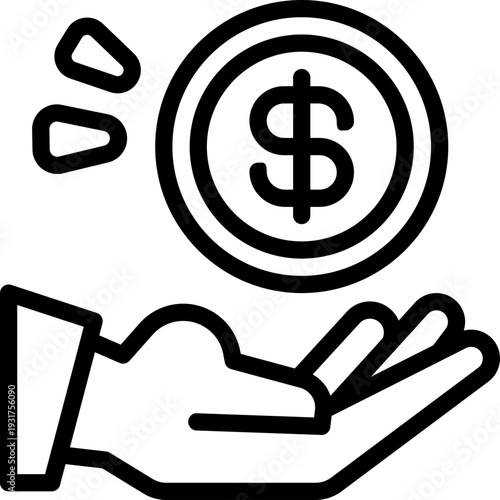 salary line icon. Clean and minimalist vector icon for websites, mobile apps, presentations, and logos. Fully scalable and customizable for any project.