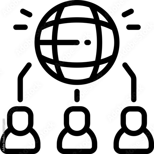 social network line icon. Clean and minimalist vector icon for websites, mobile apps, presentations, and logos. Fully scalable and customizable for any project.