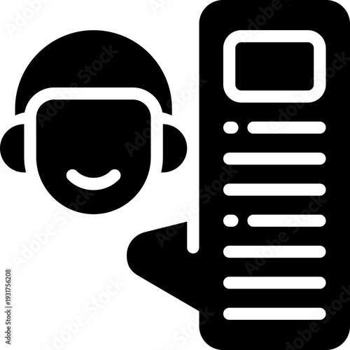 customer feedback glyph icon. Strong and solid vector icon for websites, mobile interfaces, presentations, and visual branding. High quality and easy to edit.