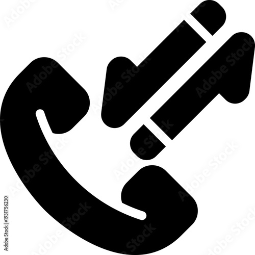 phone call glyph icon. Strong and solid vector icon for websites, mobile interfaces, presentations, and visual branding. High quality and easy to edit.