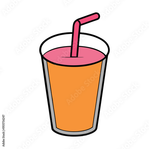 A simple drink icon featuring a sleek glass with a straw and ice cubes, symbolizing refreshment, cool flavors, and thirst-quenching beverages in a clean, modern style.
