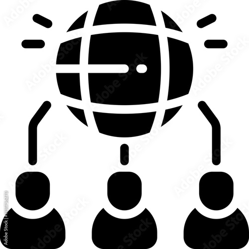 social network glyph icon. Strong and solid vector icon for websites, mobile interfaces, presentations, and visual branding. High quality and easy to edit.