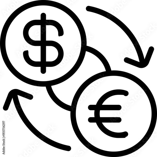 exchange line icon. Clean and minimalist vector icon for websites, mobile apps, presentations, and logos. Fully scalable and customizable for any project.