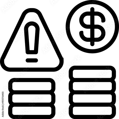 warning line icon. Clean and minimalist vector icon for websites, mobile apps, presentations, and logos. Fully scalable and customizable for any project.