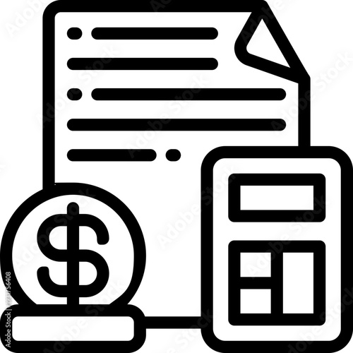 cost line icon. Clean and minimalist vector icon for websites, mobile apps, presentations, and logos. Fully scalable and customizable for any project.