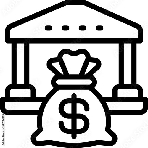 loan line icon. Clean and minimalist vector icon for websites, mobile apps, presentations, and logos. Fully scalable and customizable for any project.