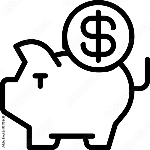 saving line icon. Clean and minimalist vector icon for websites, mobile apps, presentations, and logos. Fully scalable and customizable for any project.