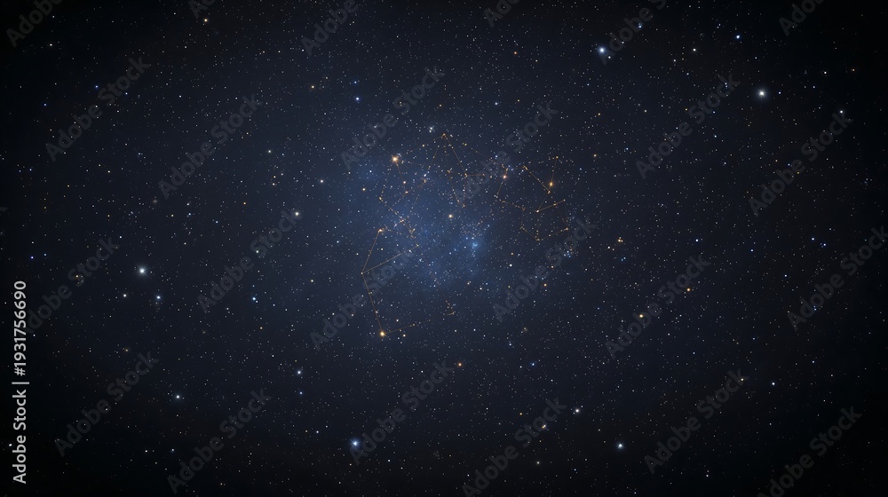 Obraz premium Starry night sky galaxy background with copy space