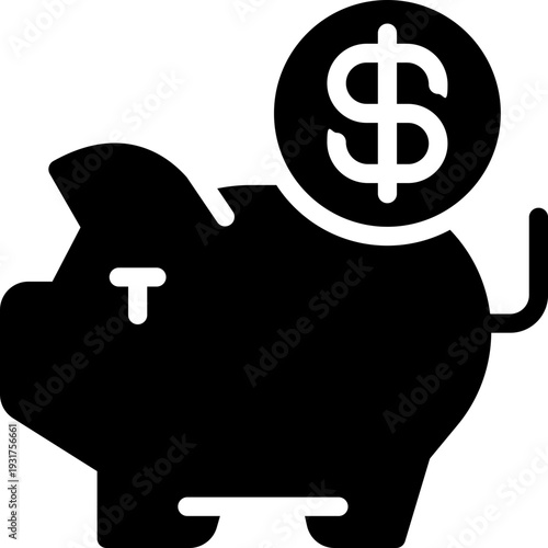 saving glyph icon. Strong and solid vector icon for websites, mobile interfaces, presentations, and visual branding. High quality and easy to edit.