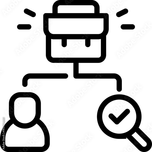 recruitment line icon. Clean and minimalist vector icon for websites, mobile apps, presentations, and logos. Fully scalable and customizable for any project.