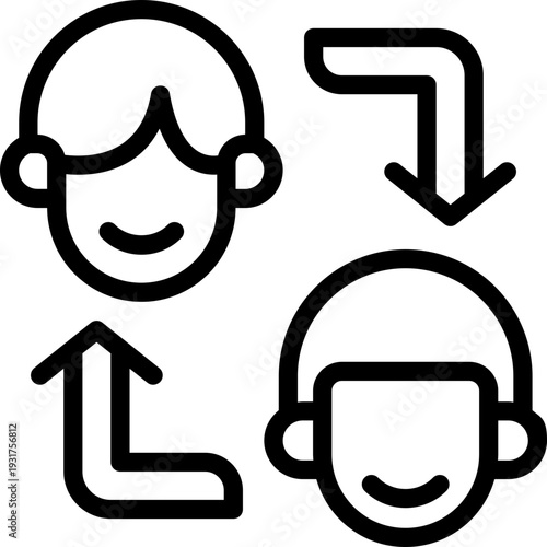 employee change line icon. Clean and minimalist vector icon for websites, mobile apps, presentations, and logos. Fully scalable and customizable for any project.