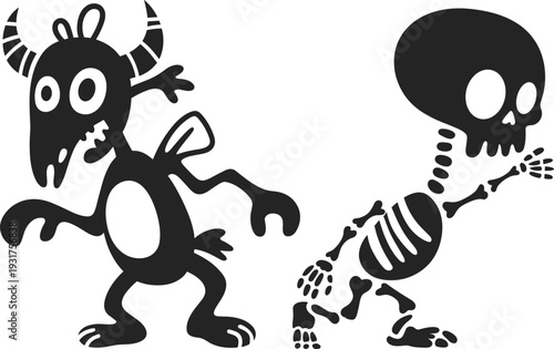 Black silhouette collection of small children and toddlers playing with toys, building blocks, and trucks for early childhood development icons,