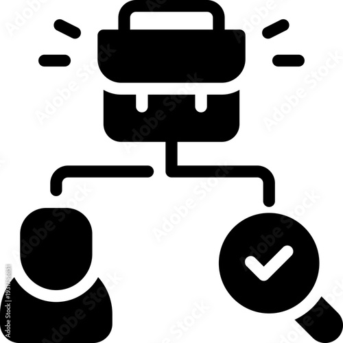 recruitment glyph icon. Strong and solid vector icon for websites, mobile interfaces, presentations, and visual branding. High quality and easy to edit.