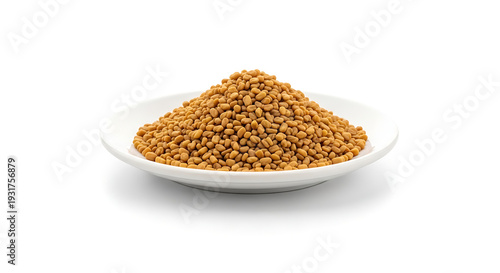 Fenugreek Seeds on White Plate