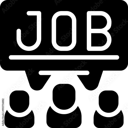 job hiring glyph icon. Strong and solid vector icon for websites, mobile interfaces, presentations, and visual branding. High quality and easy to edit.