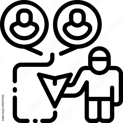 sharing line icon. Clean and minimalist vector icon for websites, mobile apps, presentations, and logos. Fully scalable and customizable for any project.