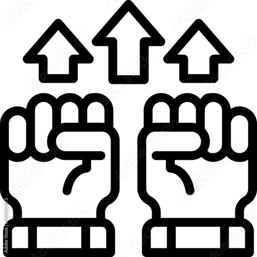 never give up line icon. Clean and minimalist vector icon for websites, mobile apps, presentations, and logos. Fully scalable and customizable for any project.