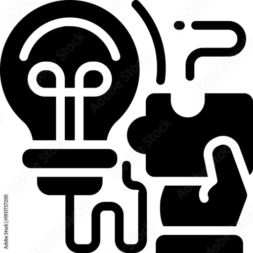 solution glyph icon. Strong and solid vector icon for websites, mobile interfaces, presentations, and visual branding. High quality and easy to edit.