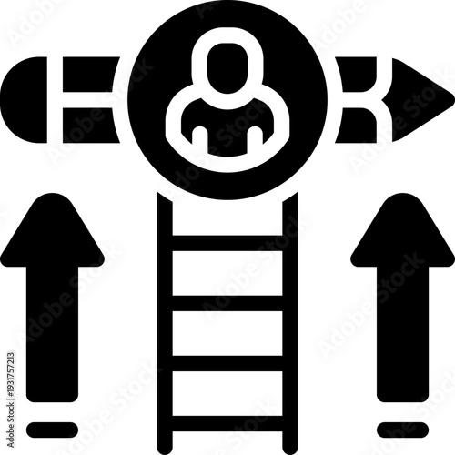 advancement glyph icon. Strong and solid vector icon for websites, mobile interfaces, presentations, and visual branding. High quality and easy to edit.