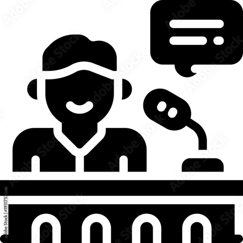 speaker glyph icon. Strong and solid vector icon for websites, mobile interfaces, presentations, and visual branding. High quality and easy to edit.