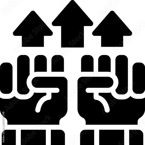 never give up glyph icon. Strong and solid vector icon for websites, mobile interfaces, presentations, and visual branding. High quality and easy to edit.