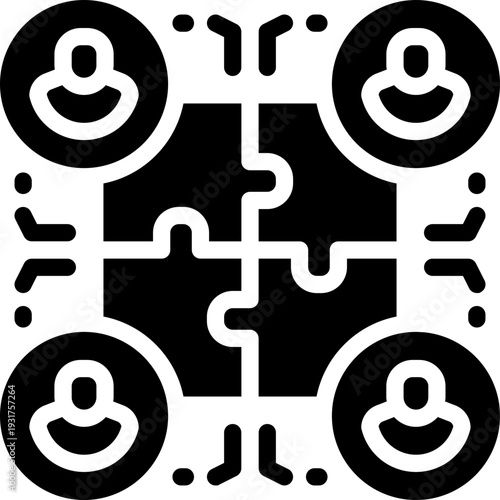 collaboration glyph icon. Strong and solid vector icon for websites, mobile interfaces, presentations, and visual branding. High quality and easy to edit.