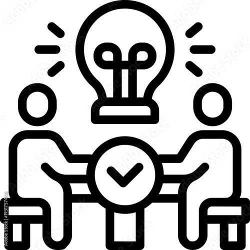 collaboration line icon. Clean and minimalist vector icon for websites, mobile apps, presentations, and logos. Fully scalable and customizable for any project.