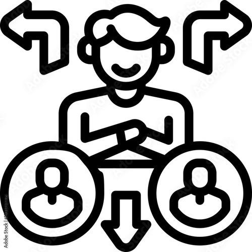 leader line icon. Clean and minimalist vector icon for websites, mobile apps, presentations, and logos. Fully scalable and customizable for any project.