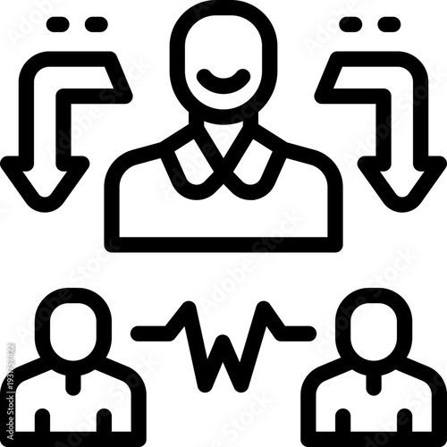 intermediary line icon. Clean and minimalist vector icon for websites, mobile apps, presentations, and logos. Fully scalable and customizable for any project.