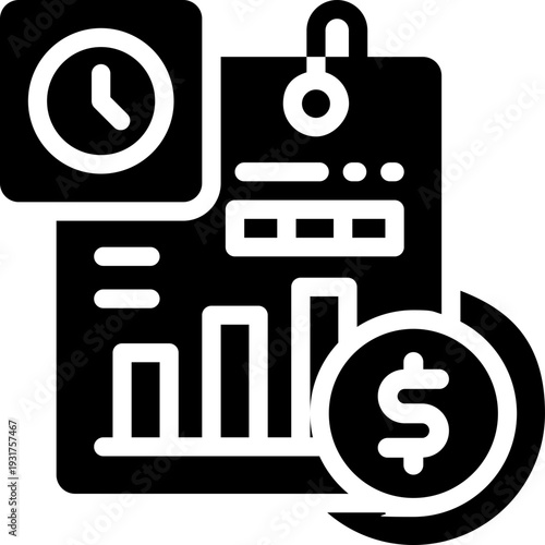 financial planning glyph icon. Strong and solid vector icon for websites, mobile interfaces, presentations, and visual branding. High quality and easy to edit.